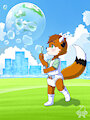 Ikkey blowing bubbles by Ikkey