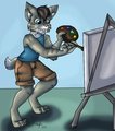 An artist at work.