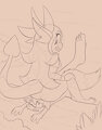 Spelka Sits on naia by Sparkythechu