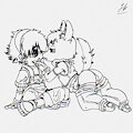Cleaning me *lick lick lick* by JFurby