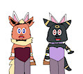 Anthro Flareon And Umbreon As Bunny Girls