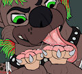 Kenny Hyena Licking Paws Commission