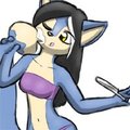Xial gets cream on her face
