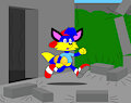 Alex the Fox Running with a Golden Egg in Breaks a Castle