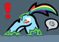 Rainbow Dash killed by Changeling Impostor by Nebbie