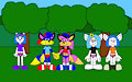 Alex, Becky, Ellie, Jack and Natasha in the Forest