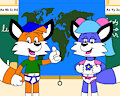 Billy the Fox Check a Map with Bluebell the Fox Dancing