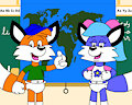 Billy the Fox Check a Map with Bluebell the Fox Dancing