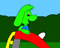 Patch the Dinodog on the Slide