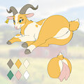 Celeste The Yellow Furred Goat by pinkbutterfree