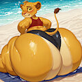 Simba at the Beach by ClownsLaughing