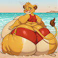 Simba at the beach by ClownsLaughing