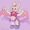 Romeo the baby albino bat - babyfur fullbody illustration by FedhaKwatoNyemethyst