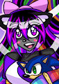 Furry Moon hugging Sonic plushie!