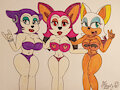 Three sexy bats in bikini by Furryfanzety