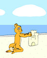 Astraligor building a sandcastle (gift by TerryTheBlueFox) by AnthonitecusWolff