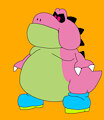 yoob the big pink dino by frogtable125