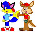 Alex and Brucie Thumbs Up by ToonlandianFox2002