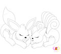 Adoptable for sale eeveen and vulpix (sketch) by BrithanyBabyfur