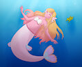 Mermaid and frog underwater