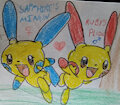 Minun and Plusle by Consuelo95
