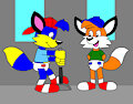 Alex the Fox Pulling a Lever with Billy the Fox by ToonlandianFox2002