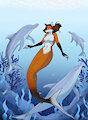 Swimming with dolphins by WereFox