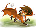 Dragon Steals Pizza by WereFox