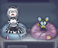 Two gamer cats