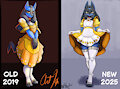 Then vs now - Luco candy corn Dress by Bear213