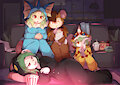 Kigurumi movie night. by Mousarchy