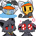 Lattemotes - Meowl and Raven by Starfoth
