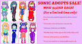 Sonic Adopts SALE- $25USD EACH! (Limited Time)