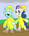 Raincoat couple lyra and Bonbon by mucky