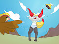 Pidgeot used gust - Scarlet's defence harshly fell