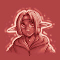 Linked Universe - Sad Red Sketch by Deleetrix
