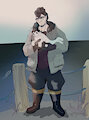 Seal selkie Atom and fisherman Tenma (gift)