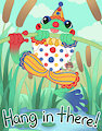 Hang in there clown frog by dandyliondreamer