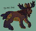 Patchwork Moose Pillowing by Flipside