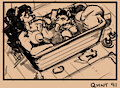 Jotaro with his "aunties" by Qunt