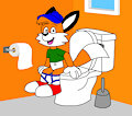 Billy the Fox on the Toilet by ToonlandianFox2002