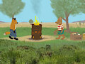Randy Fox and Ryan Lynx Burning Trash - SFW by moyomongoose