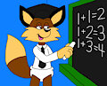 Teacher Tom the Fox Teaching a Maths on a Blackboard by ToonlandianFox2002
