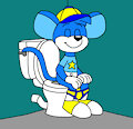Lingo the Mouse on the Toilet by CartoonFoxArt2002