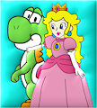 princess peach with yoshi by frogtable125