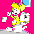 Lette the Mouse on the Toilet Poses by CartoonFoxArt2002