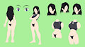 Rose with Workout clothes - model sheet by darkbunny666