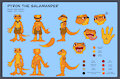 Pyron the Fire Salamander Reference Sheet by Keromasou