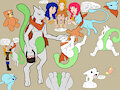 Doodle Sheet! Mew/two family by HBegal