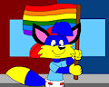 Alex the Fox in the Pride Parade by CartoonFoxArt2002